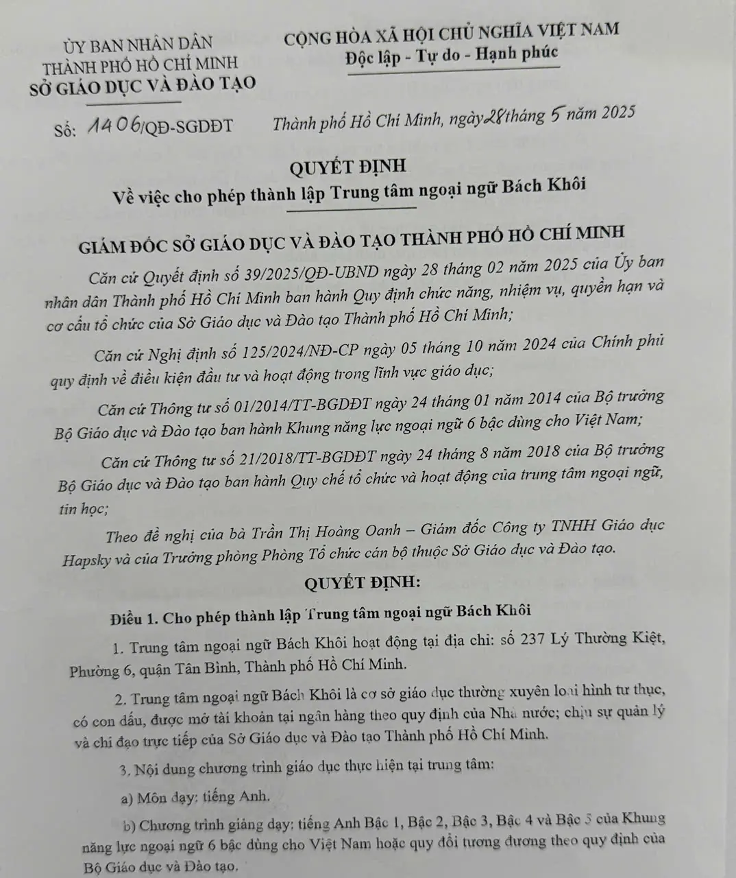 TRUNG T&Acirc;M NGOẠI NGỮ B&Aacute;CH KH&Ocirc;I